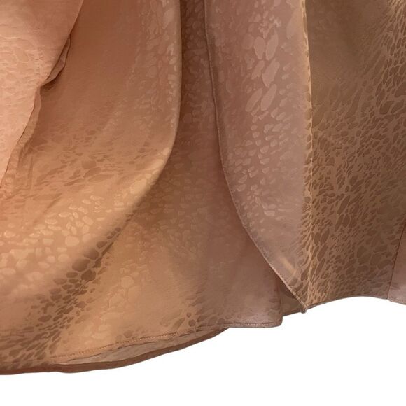 Saylor Brookey Jacquard Blush Pink Mini Ruffled Sleeves‎ Deep Dress V-Neck L NWT - Picture 10 of 16